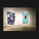 Graham Peacock's Starry Night, 1986,  with a painting by Doug Haynes at the Art Gallery of Alberta's '90 x 90 ' Anniversary Exhibition Summer 2014
