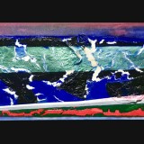 Longboat  201721 x 85 inchesAcrylic on canvas with collage