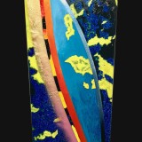 Untitled  2017approx 60 x 26 inchesAcrylic on canvas with collage