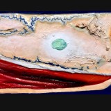 Untitled  2017approx 38 x 60 inchesAcrylic on canvas with collage