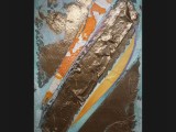 Gold Rush, 2016Acrylic on canvas with collage, 81 x 55 1/2