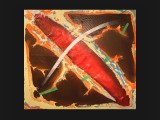 Pancho, 2015Acrylic on canvas with collage, 65 x 73 1/2