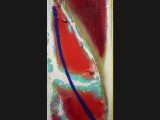 Strawberry Fields, 2016Acrylic on canvas with collage, 74 x 36 3/4