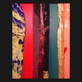 #6, The Turkish Suite, Painted Canvas Collage, 14 x 11 inches A/C, 2011